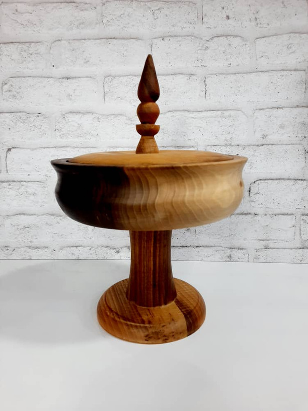 شکلات خوری پایه دار چوب گردو