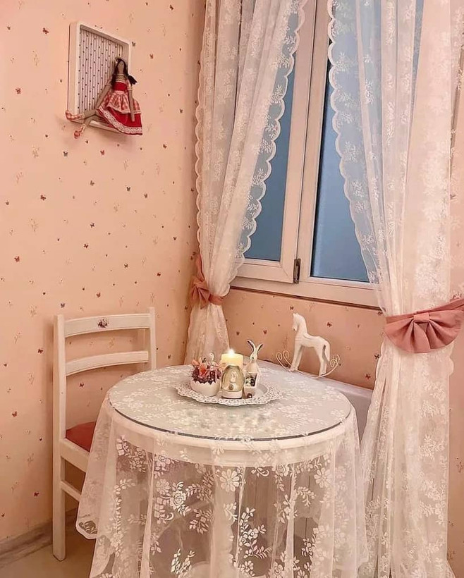 پرده تور دانتل آماده نصب