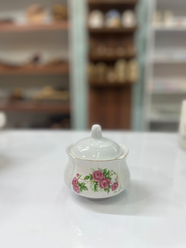 قندان چینی گل سرخ